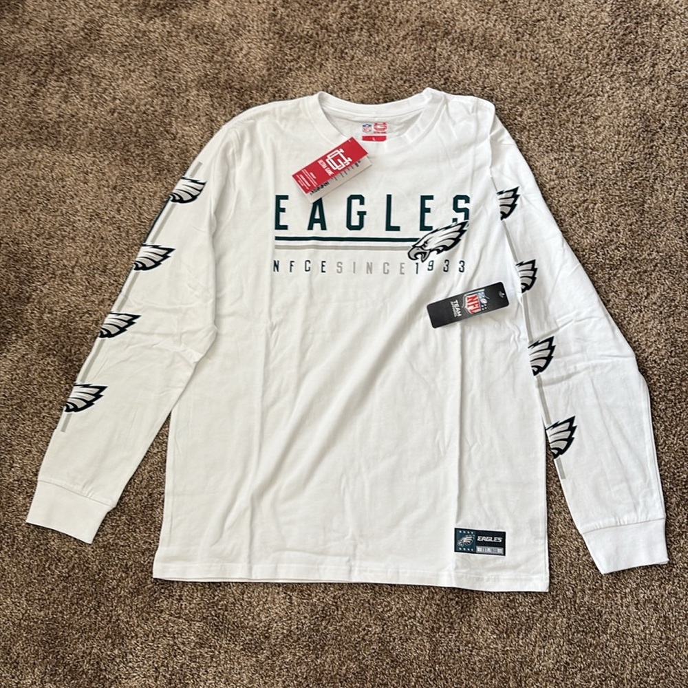 NFL Eagles White Long Sleeve Tee